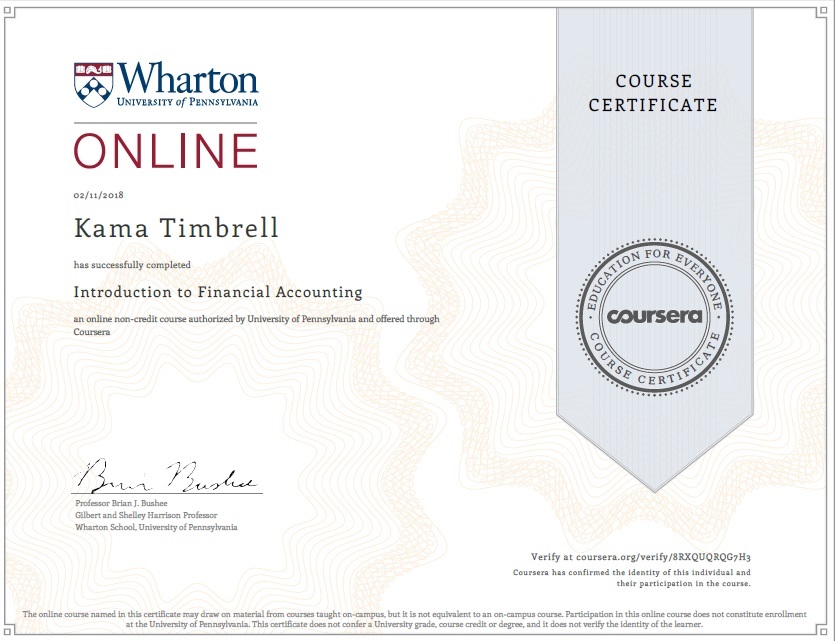 Certificate.IntroductiontoFinancialAccounting.Wharton.Coursera – Kama
